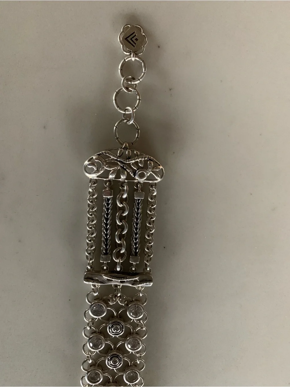 Silpada B2711 “Cavalier” .925 Sterling Silver and Zirconia Bracelet